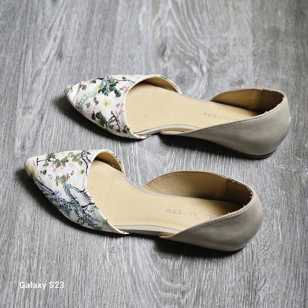 CL by Laundry Floral Pointed-toe Flats Slip-ons Shoes Womens 8 - Picture 4 of 6